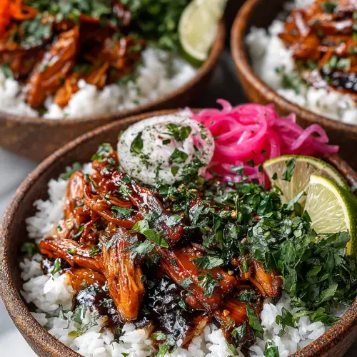Sticky Chicken and Rice Bowls