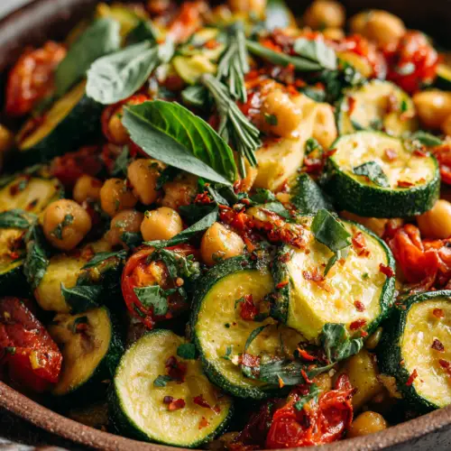 Zucchini and Chickpea Skillet Delight