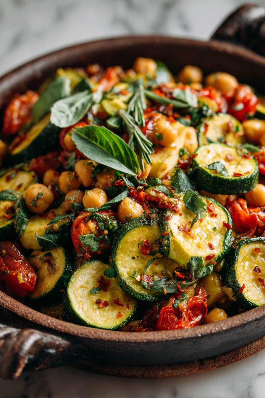 Zucchini and Chickpea Skillet Delight